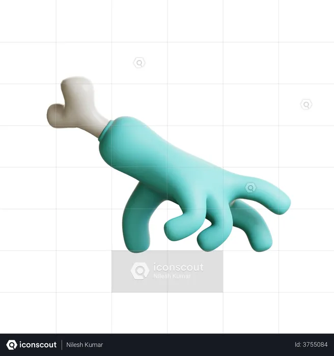 Scary Hand Walking  3D Illustration