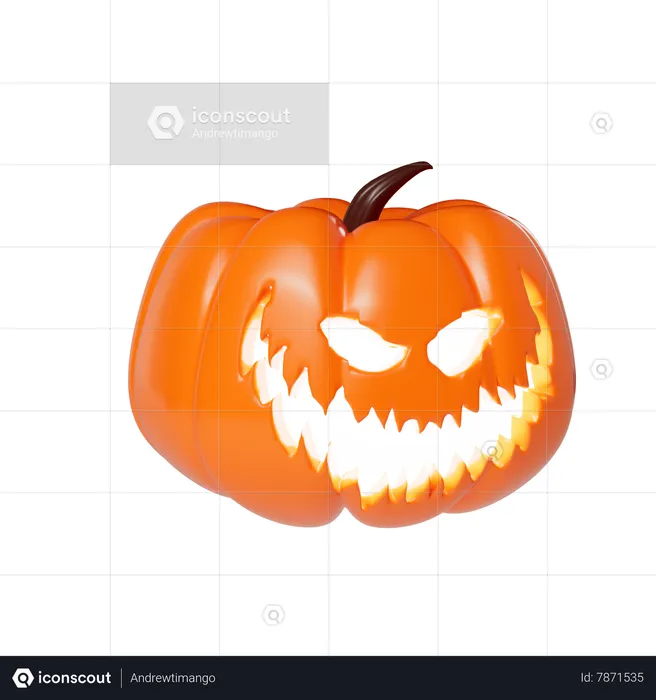 Scary Pumpkin  3D Icon