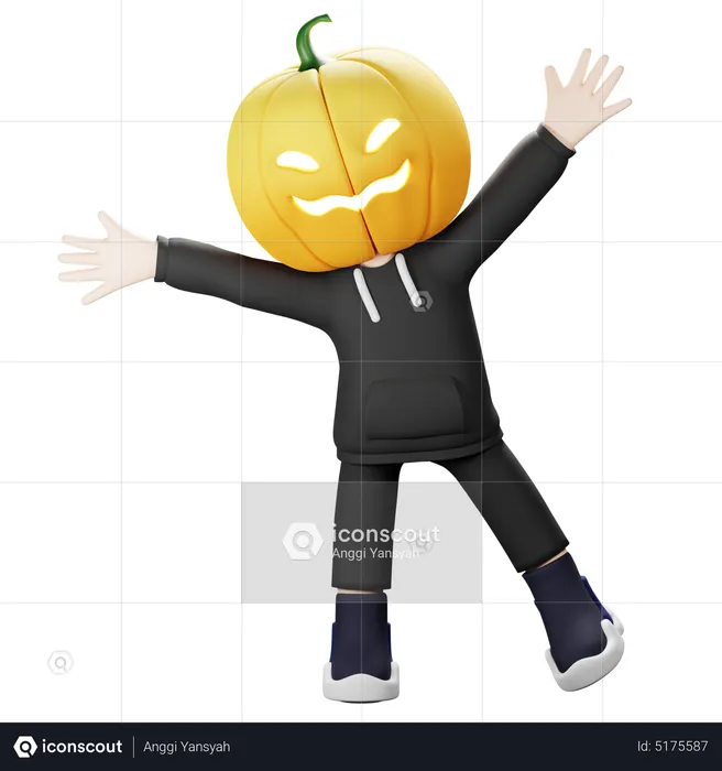 Scary Pumpkin  3D Illustration