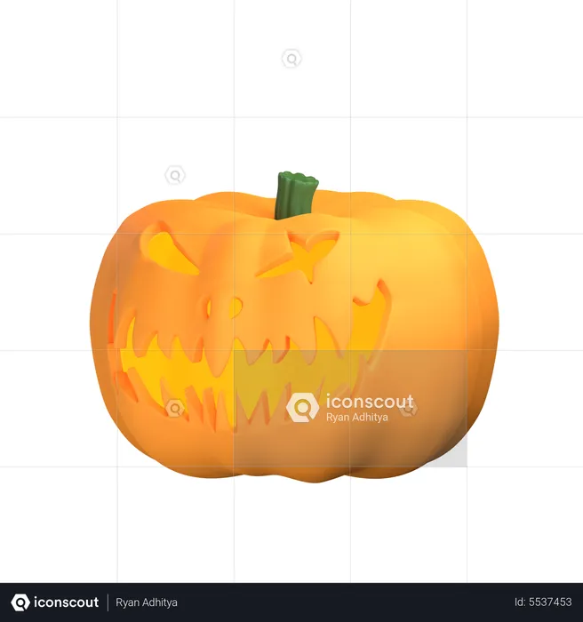 Scary Pumpkin Halloween  3D Icon