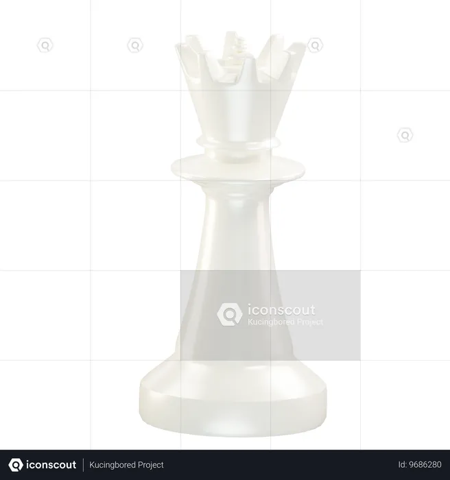 Königin Schachfigur weiß  3D Icon