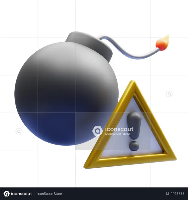 Schädliche Warnung  3D Icon