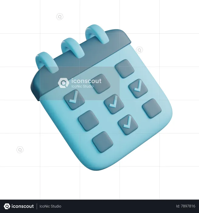 Schedule  3D Icon