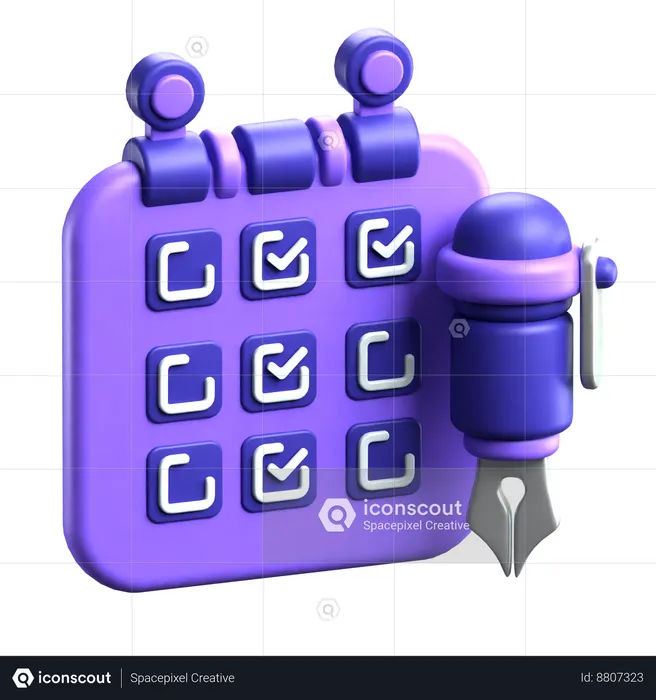 Schedule  3D Icon