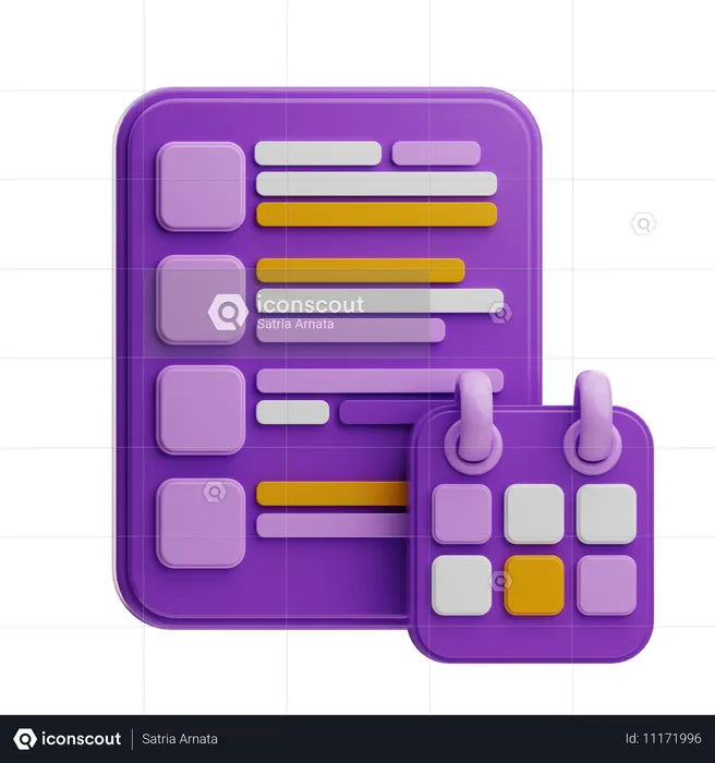 Schedule  3D Icon