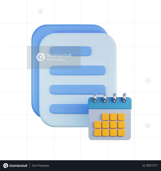 Schedule File  3D Icon