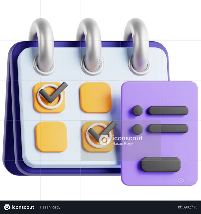 Scheduling  3D Icon