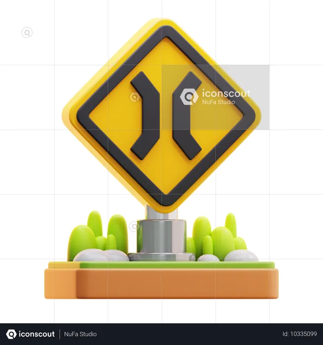 Schmale Brücke Zeichen  3D Icon