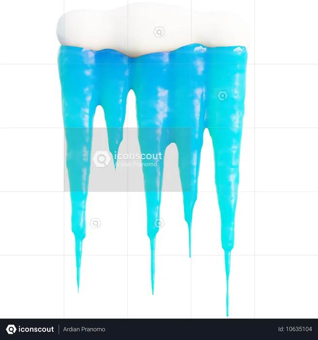 Schmelzender Eiszapfen mit Farbton  3D Icon