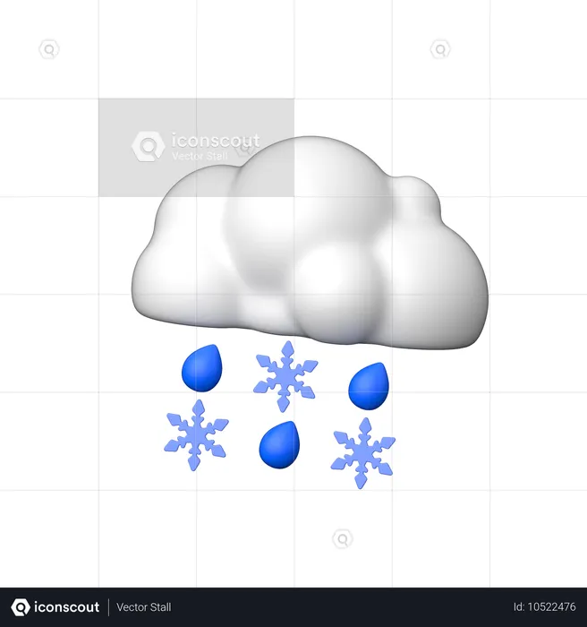 Schneeregen  3D Icon