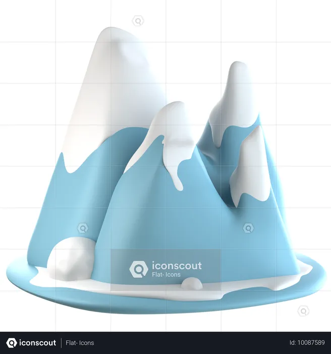 Schneebedeckter Berg  3D Icon