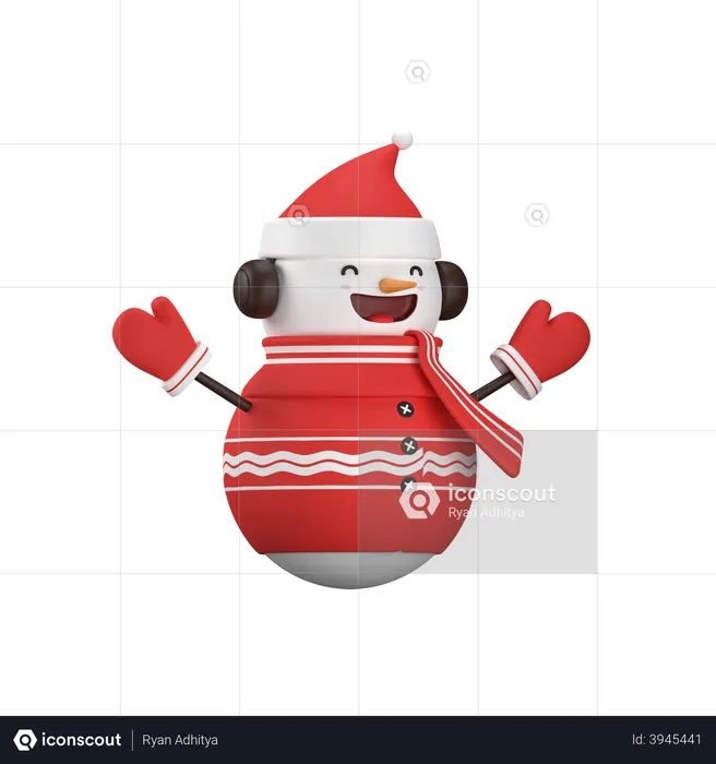 Schneemann  3D Illustration