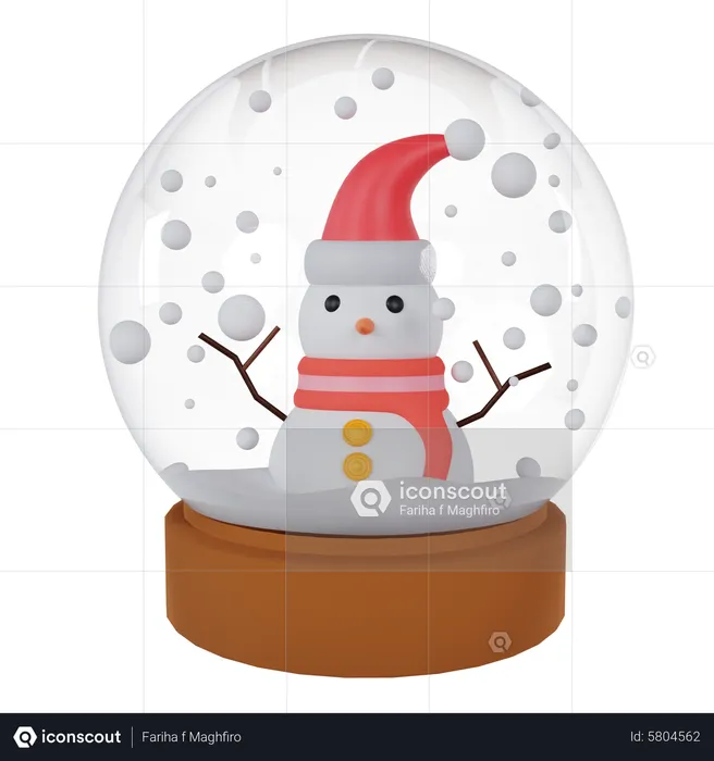 Schneemann im Schneeball  3D Icon