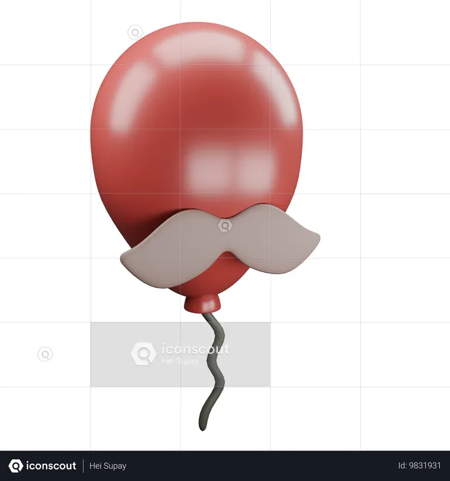 Schnurrbartballon von Papa  3D Icon