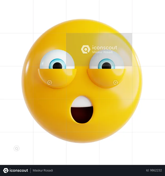 Geschockter Emoji Emoji 3D Icon