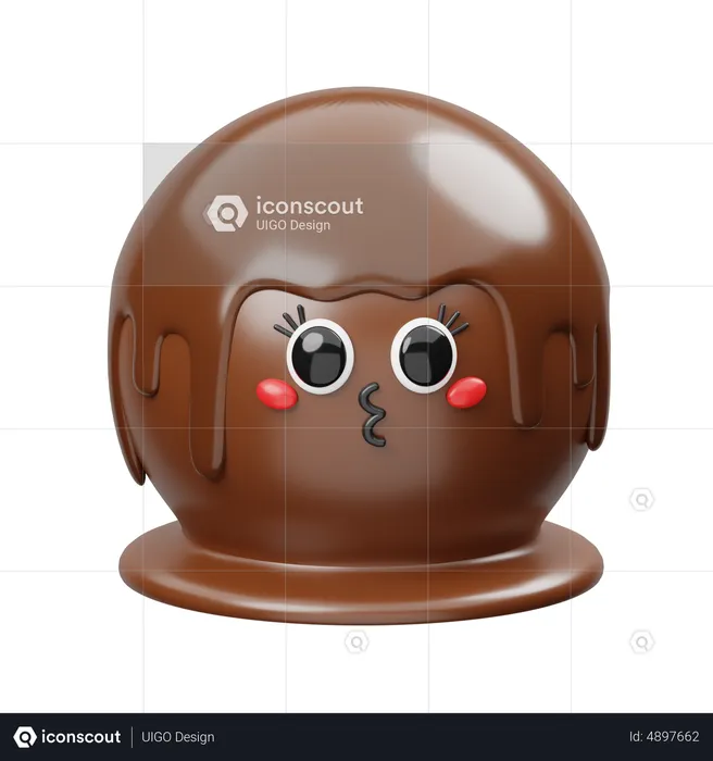 Runder Schokoladenkuchen  3D Icon