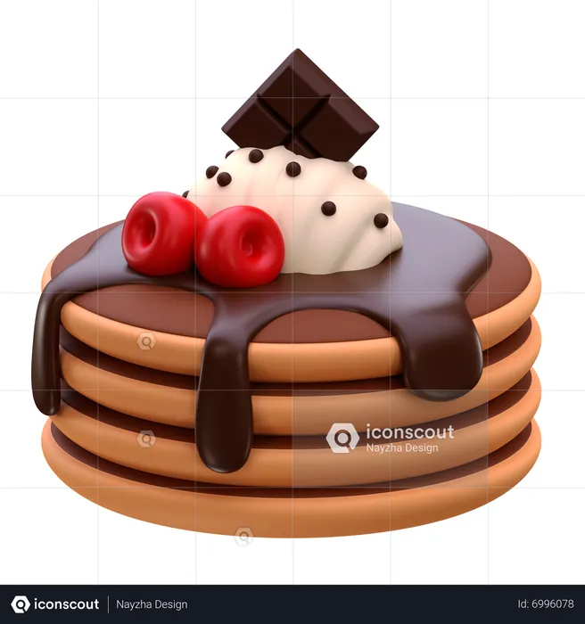 Schokoladenpfannkuchen  3D Icon