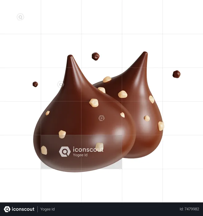 Schokoladenstückchen  3D Icon
