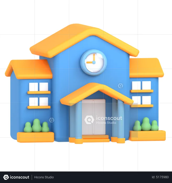 School  3D Icon