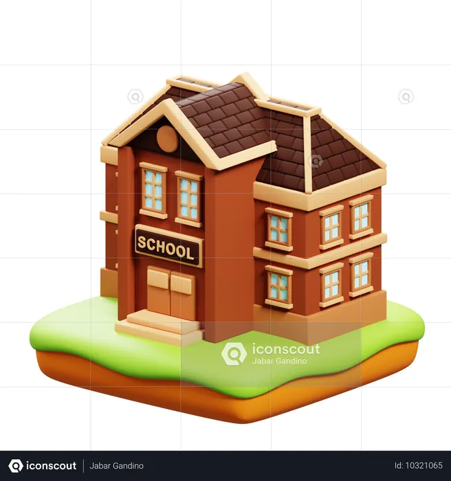 School  3D Icon