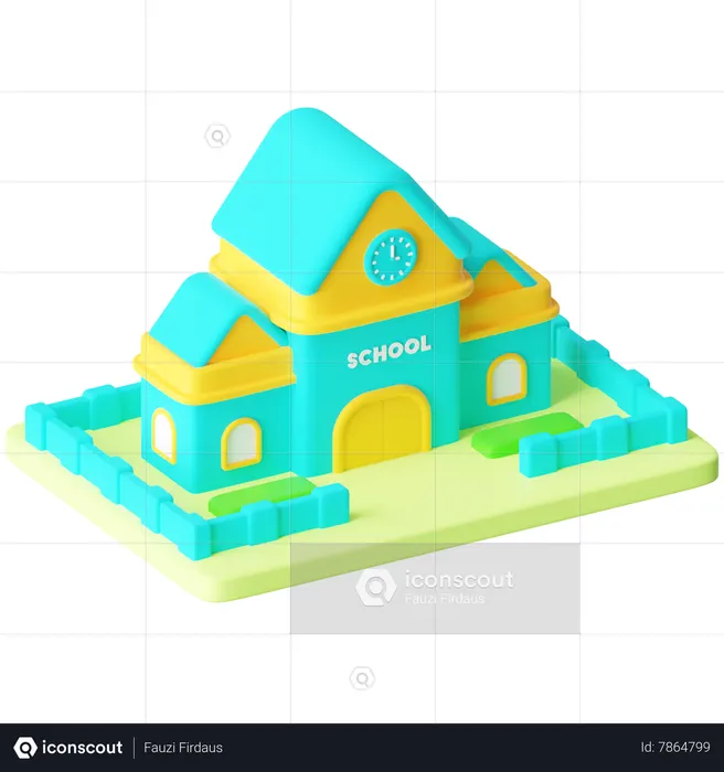 School  3D Icon