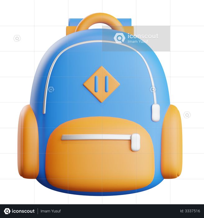 School Backpack 3D Illustration