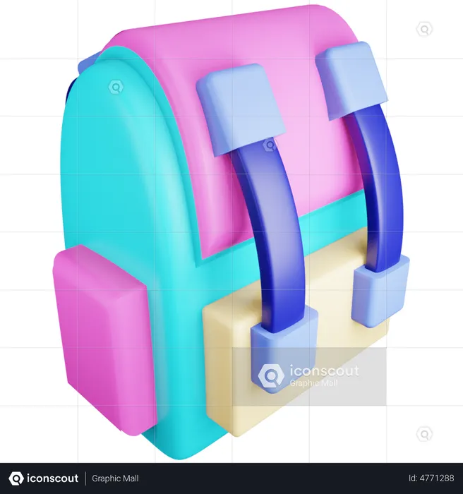 School Backpack  3D Illustration