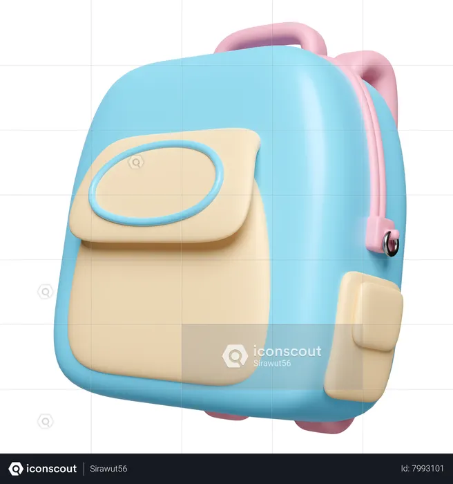 School Bag  3D Icon