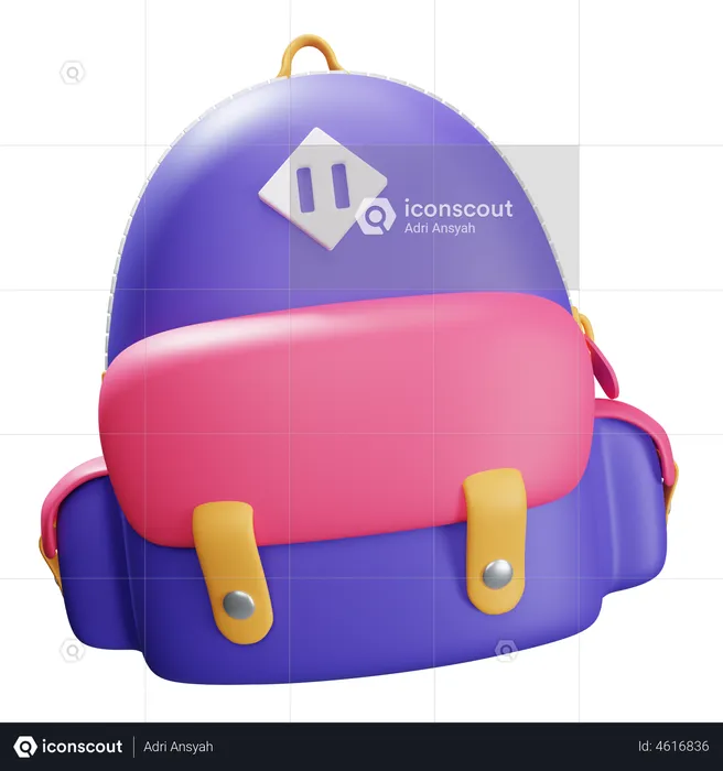 School Bag  3D Illustration