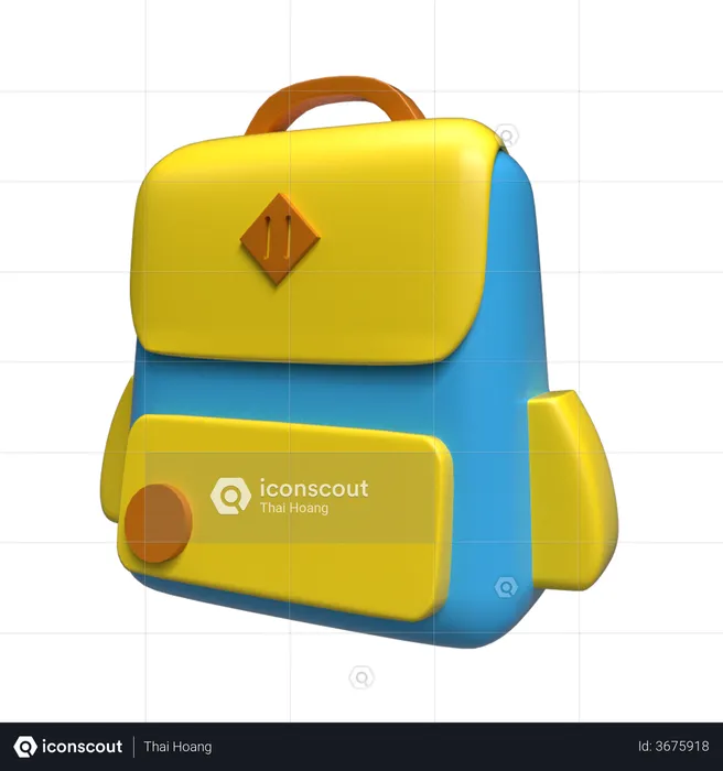 School Bag  3D Illustration