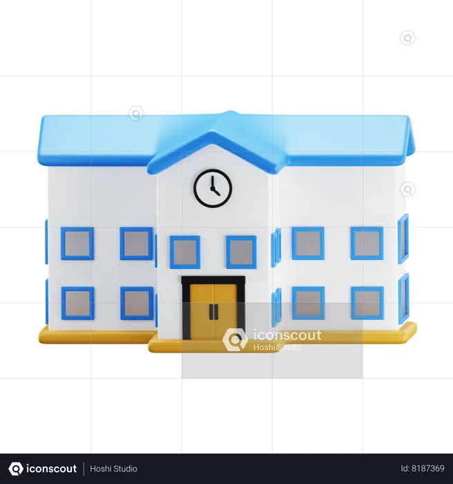 School Building  3D Icon