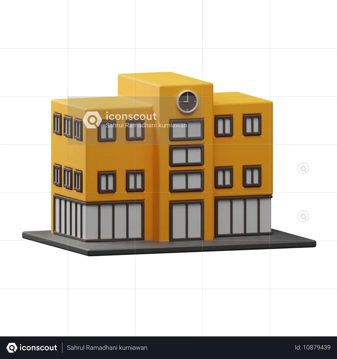 School Building  3D Icon