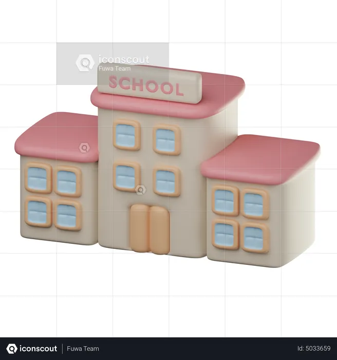 School Building  3D Icon