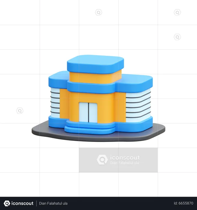 School Building  3D Icon