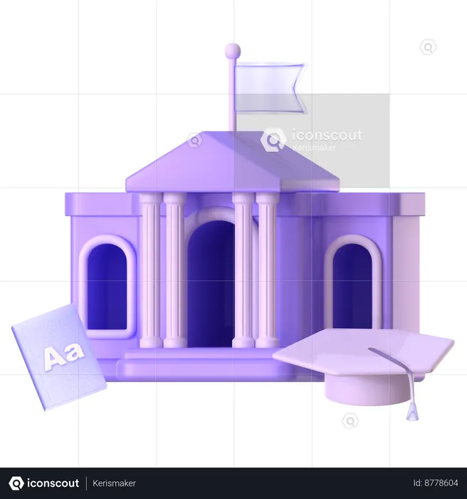 School Building  3D Icon