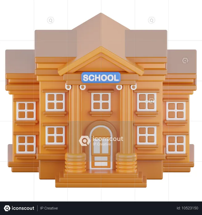 School Building  3D Icon