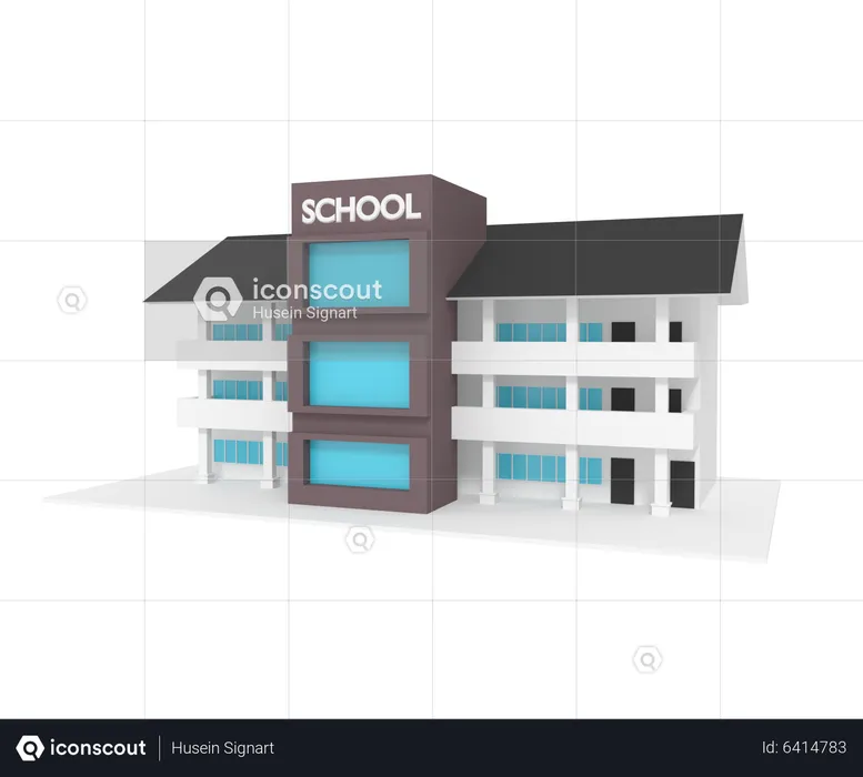 School building  3D Illustration
