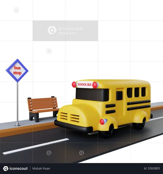 School Bus  3D Illustration