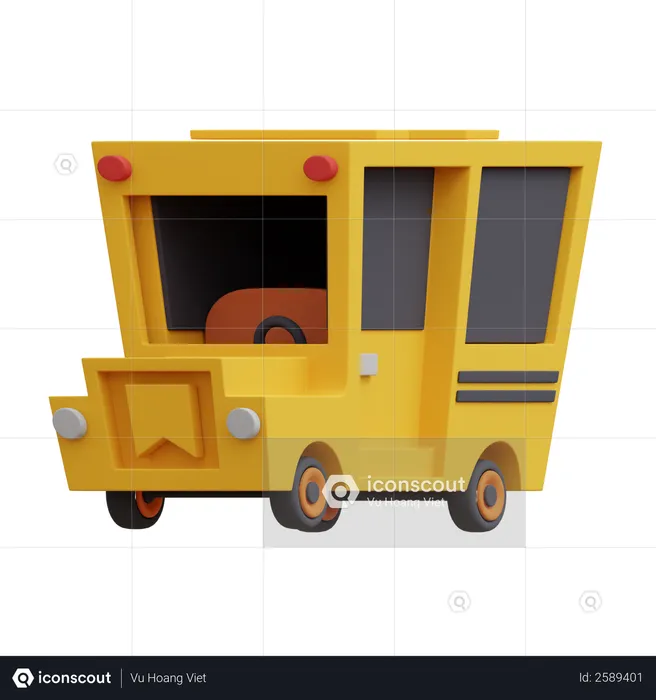 School Bus  3D Illustration