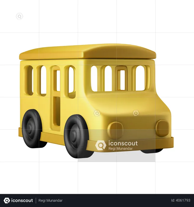 School Bus  3D Illustration