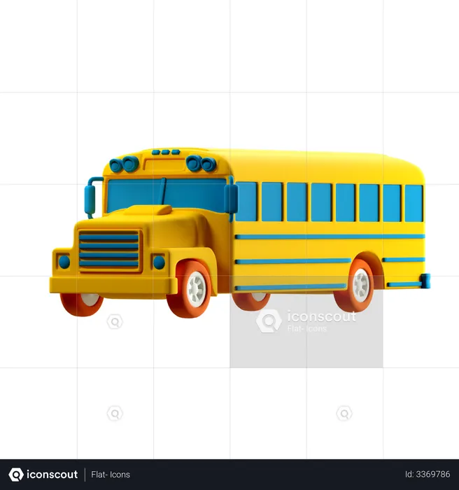 School Bus  3D Illustration