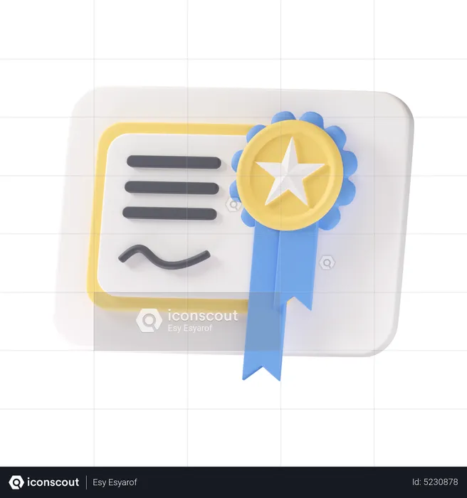 School Certificate  3D Icon