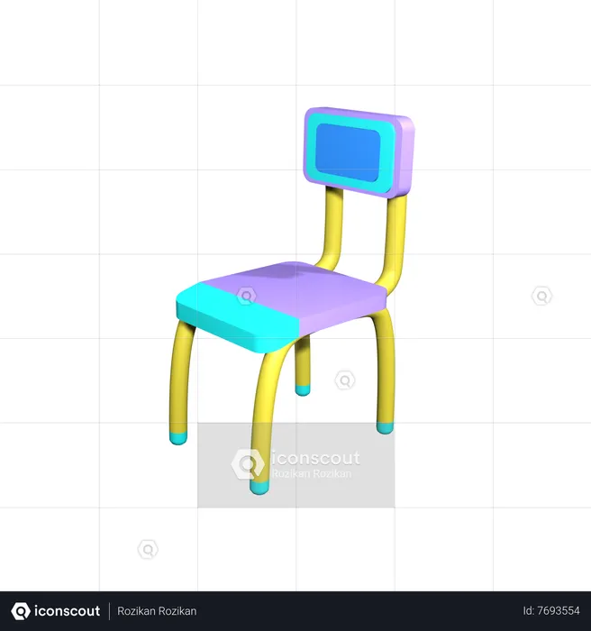 School Chair  3D Icon