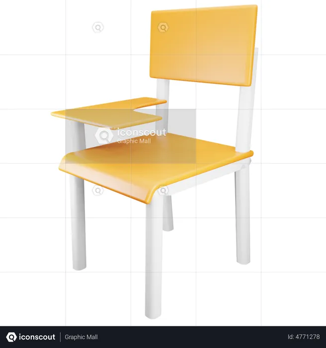 School Chair  3D Illustration