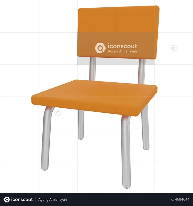 School Chair  3D Illustration