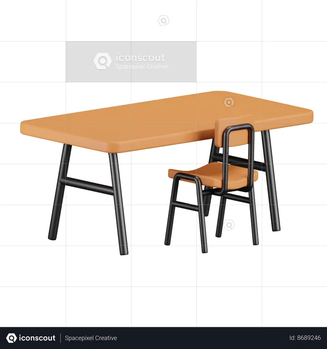 School Desk  3D Icon