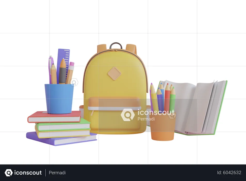 School Education  3D Illustration