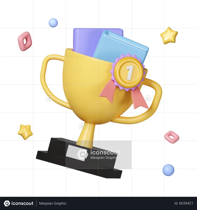 School Trophy 3D Icon Download In PNG, OBJ Or Blend Format