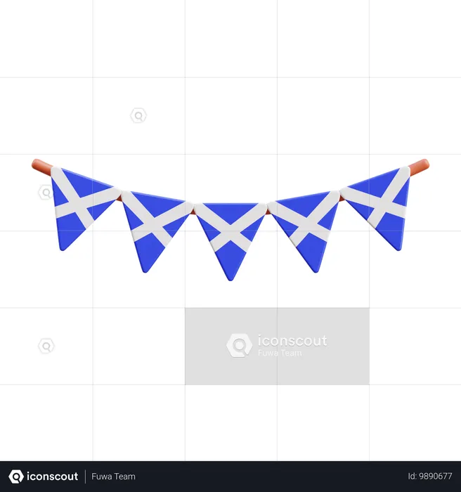 Schottland-Wimpelflagge  3D Icon