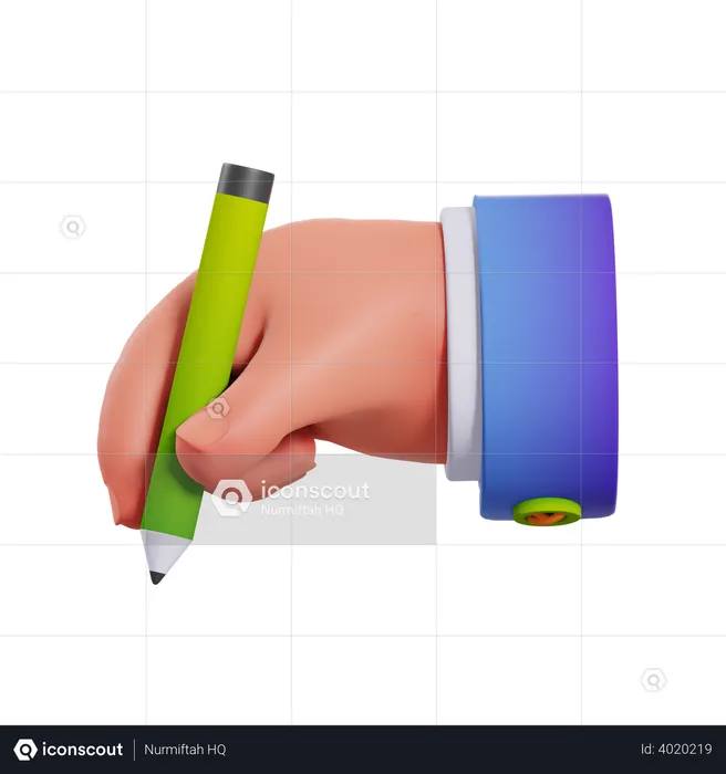 Handbewegung schreiben  3D Illustration